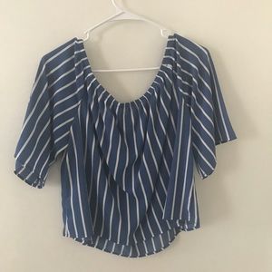 Off the shoulder striped blouse